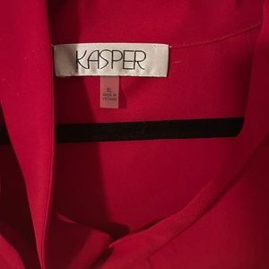 Kasper red blouse new with tags in size XL.